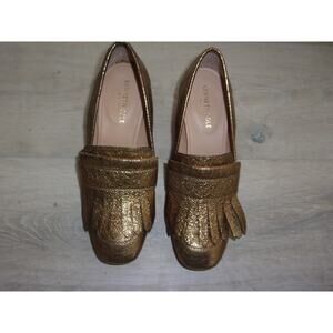 Cole Haan GOLD HEELED LOAFERS w/ Tassel Womens Size 7.5